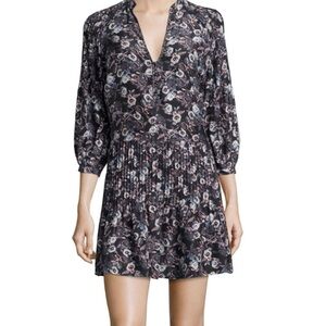 veronica beard palmetto pintuck 100% silk dress